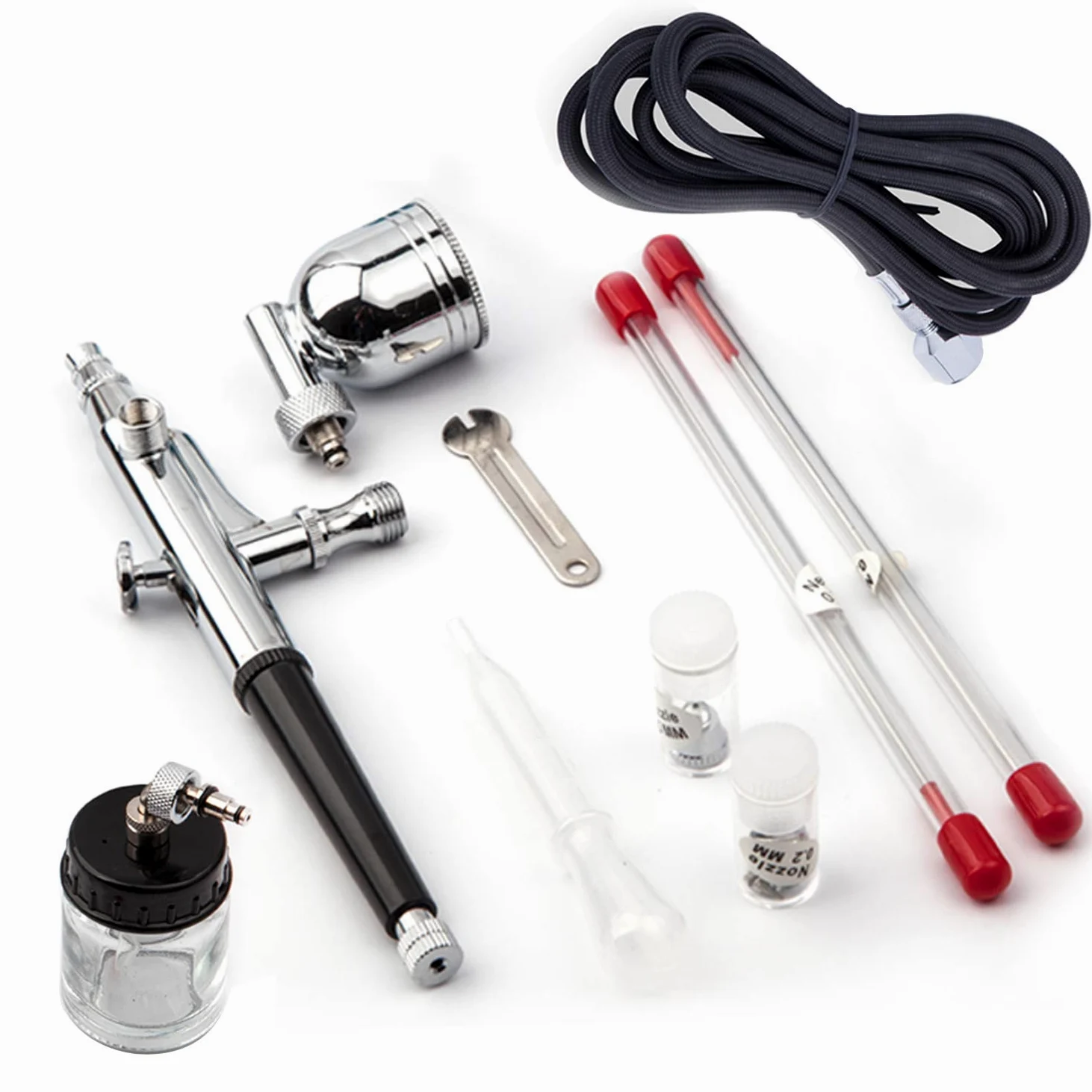 Aerografo Pistola doppia azione Kit / Set Fengda FE-134K con 0,2 mm / 0,3 mm / 0,5 mm ago/iniettore e tubo