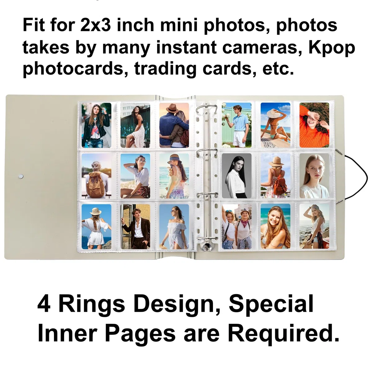 Hacaroa Confezione da 2 raccoglitori per foto con 50 pagine, 450 tasche, 5,1 x 7,6 cm, formato A4, raccoglitore a 4 anelli, album fotografico a doppia faccia per cartoline, collezionisti di carte, 2