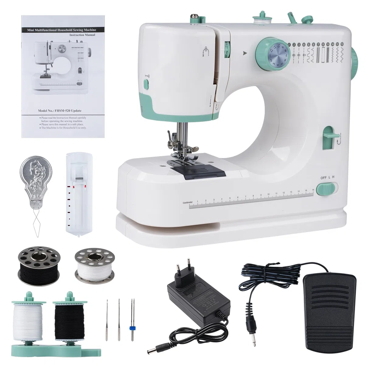 Macchina da cucire, macchina da cucire domestica multifunzionale (FLSM-520), mini macchina da cucire elettrica domestica (norme europee)