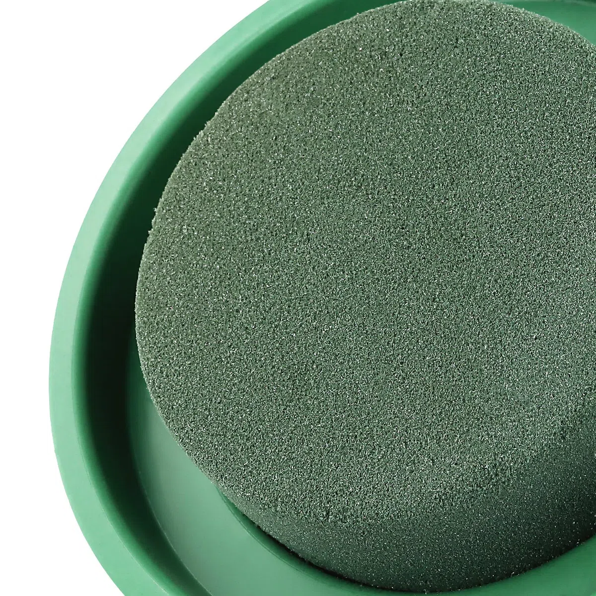 10 pezzi in schiuma floreale da 12 cm con ciotole, blocco rotondo in schiuma per fioristi da 12 cm, base rotonda in schiuma verde per fiori bagnati e secchi, con vassoio, per decorazioni di