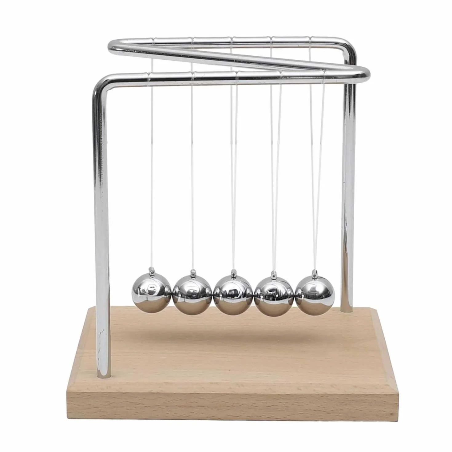 Home Deco Factory, HD0378, Pendolo di Newton H15 cm - Oggetto Decorativo educativo, Design Minimalista, movimenti ipnotizzanti, Regalo Originale per Gli Appassionati di Scienza - Marrone, Grigio