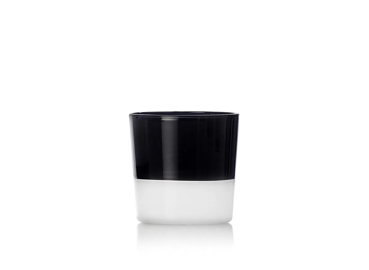 Ichendorf Milano Bicchiere Vino, Bianco - Nero, Collezione Light Colore, 30 cl, Vetro Borosilicato, Fatto a Mano
