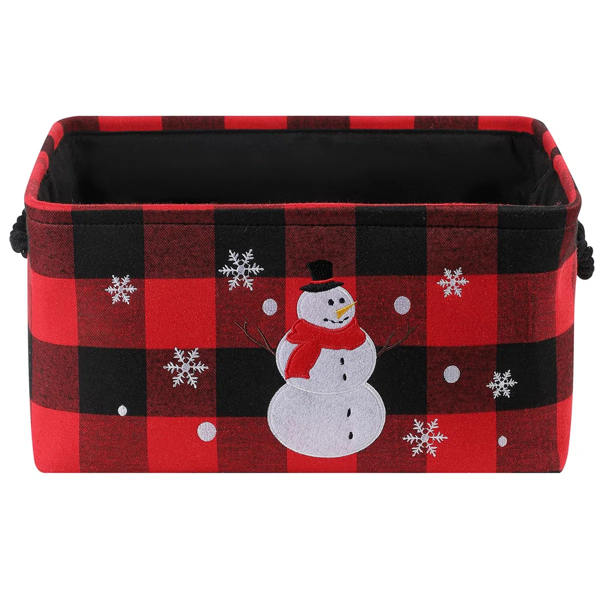 Cesto Portaoggetti Natalizio, Cestos di Natale Grande Scatola di Stoccaggio con Motivo Scozzese Classico, Pieghevole cose di Natale per la Casa Cestino con manico, Stile Rustico Organizer Cesta Regalo