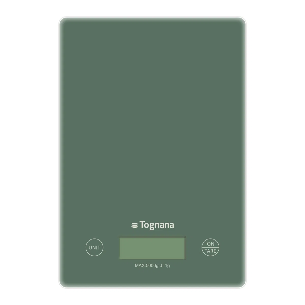 Tognana Iridea, Bilancia da Cucina con display LDC e tasti touch screen, verde salvia