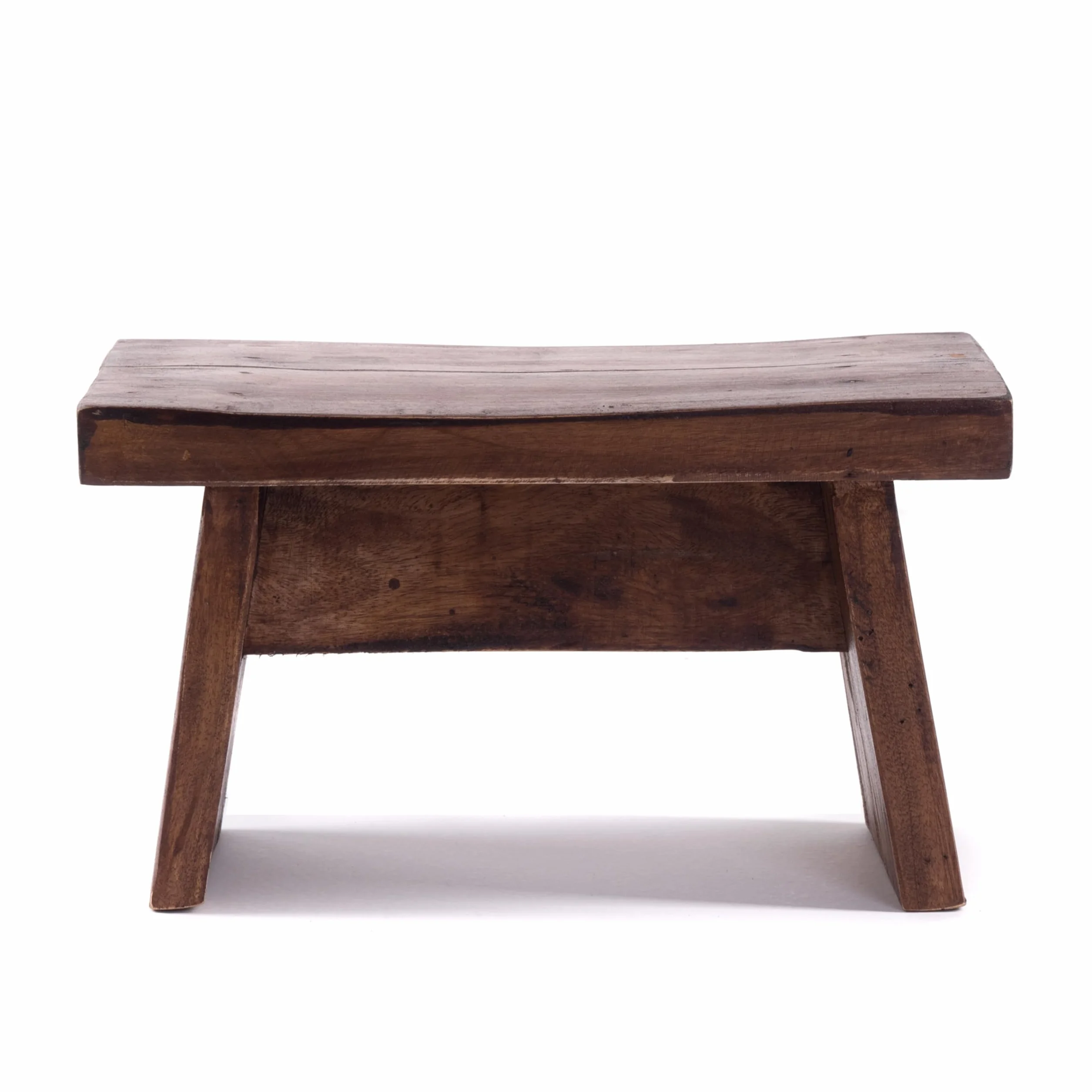 Sgabello in legno massiccio riciclato, 18,5 x 29 x 19,5 cm, stile shabby chic
