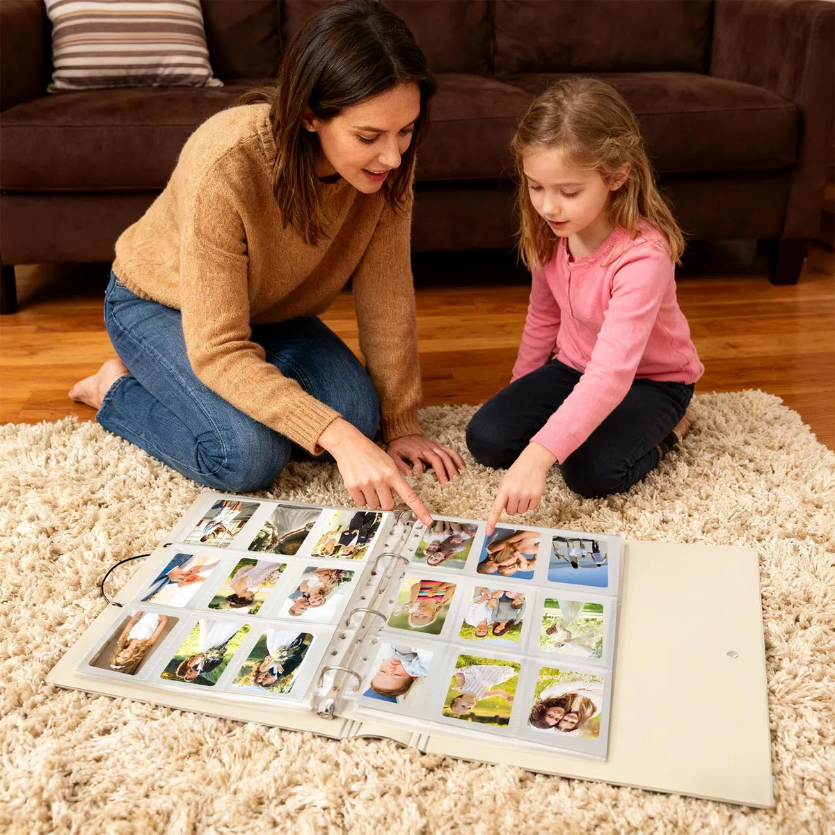 Hacaroa Confezione da 2 raccoglitori per foto con 50 pagine, 450 tasche, 5,1 x 7,6 cm, formato A4, raccoglitore a 4 anelli, album fotografico a doppia faccia per cartoline, collezionisti di carte, 2