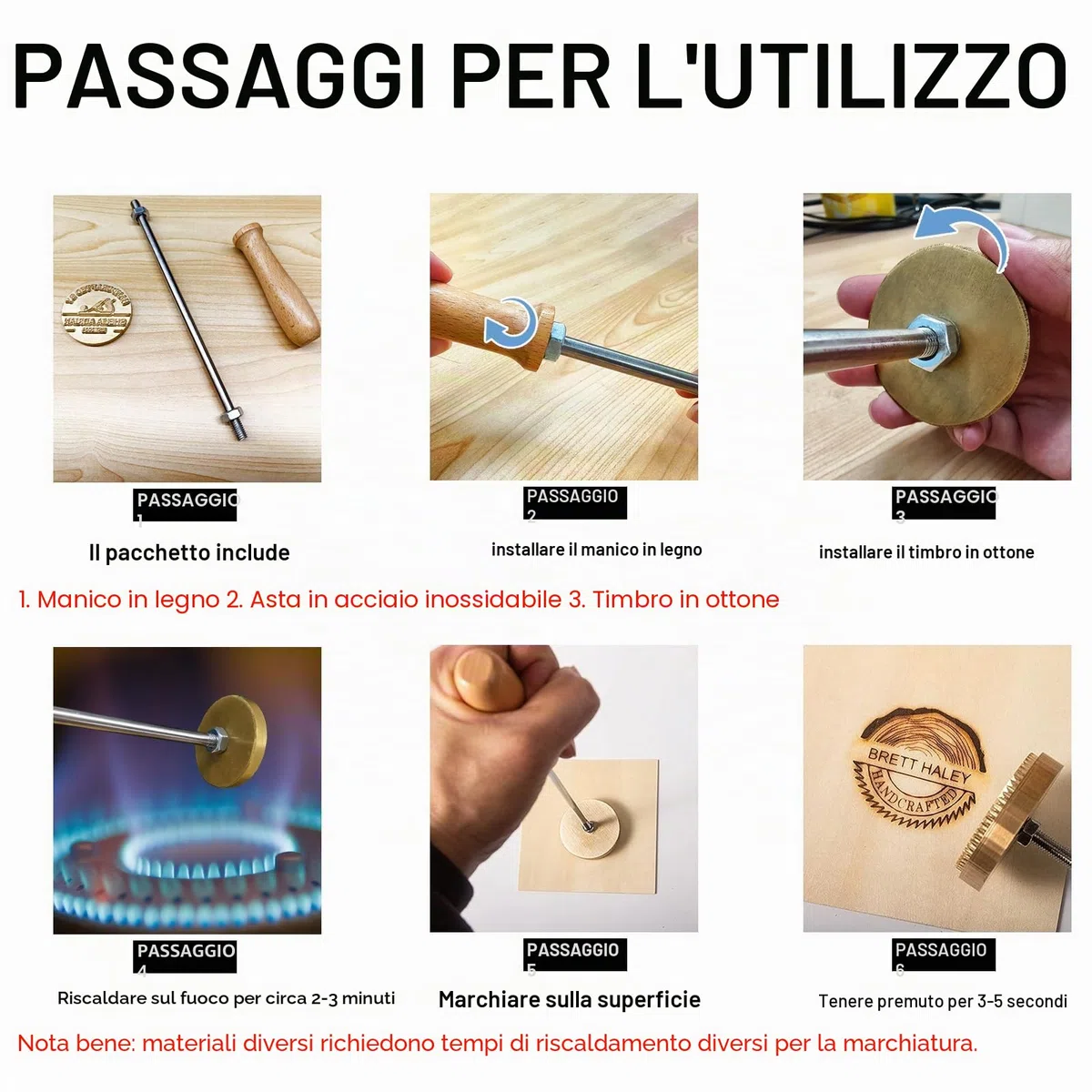 Personalizzato Legno Branding Iron Logo Personalizzato Metallo Branding Ferro per Carne Cuoio Torta Personalizzato Legno Bruciare Timbro Regali di Nozze