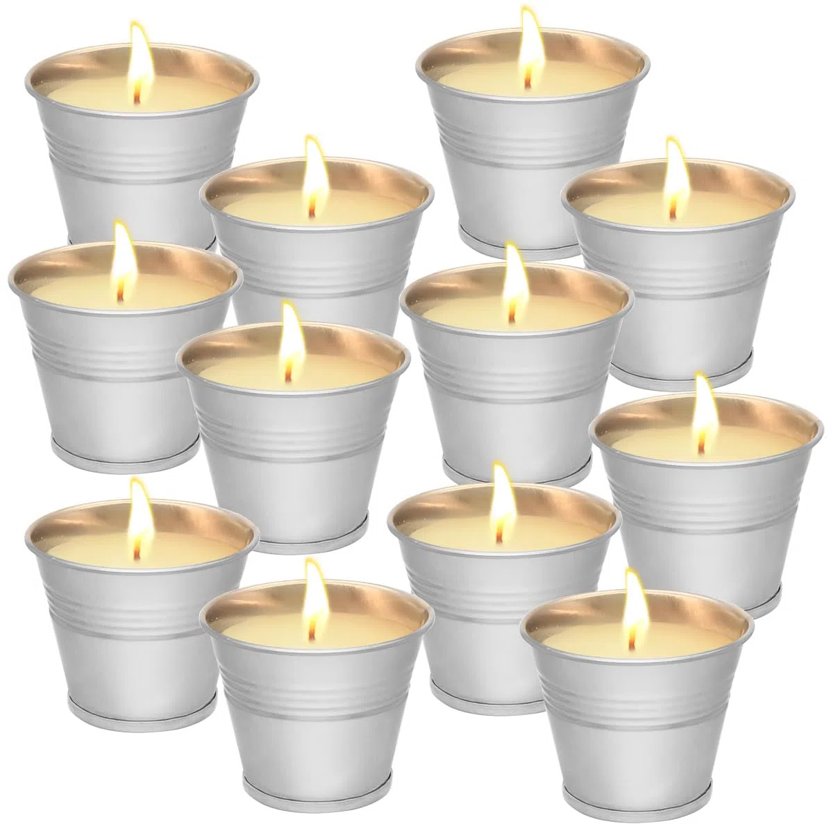 12 Pack candele di citronella - giardino candele profumate di citronella all'aperto, 120-180 ore combustione, cera soia naturale, set regalo portatile della candela del barattolo per casa Patio Yard