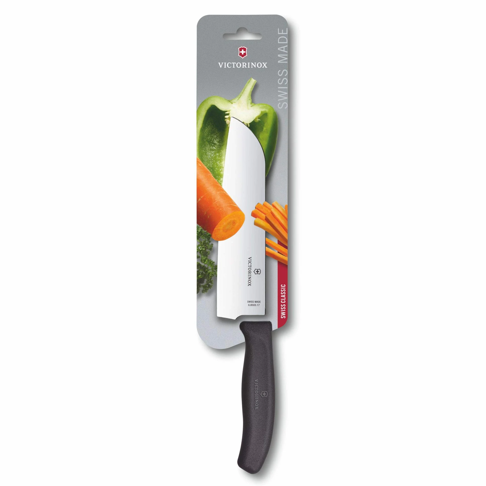 Victorinox Swiss Classic, coltello da cucina/Santoku, lama da 17 cm, acciaio inox, inossidabile, colore nero