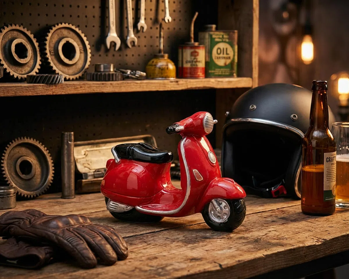 Udo Schmidt 89167 Salvadanaio a forma di scooter, motocicletta, 10 cm