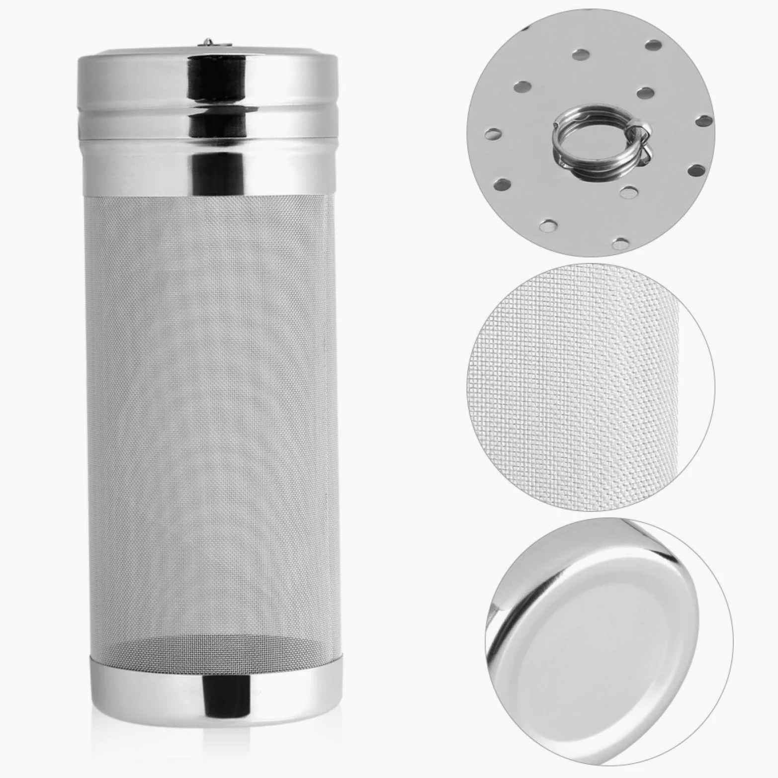 Joyzan Filtro per Luppolo, Filtri Birra Rete Tramoggia a Secco Acciaio Inossidabile Filtri in Linea Birre Fatta Casa 300 Micron Filtraggio Acqua E Homebrew Vino Hopper Home Cucina caffè Bar Accessori