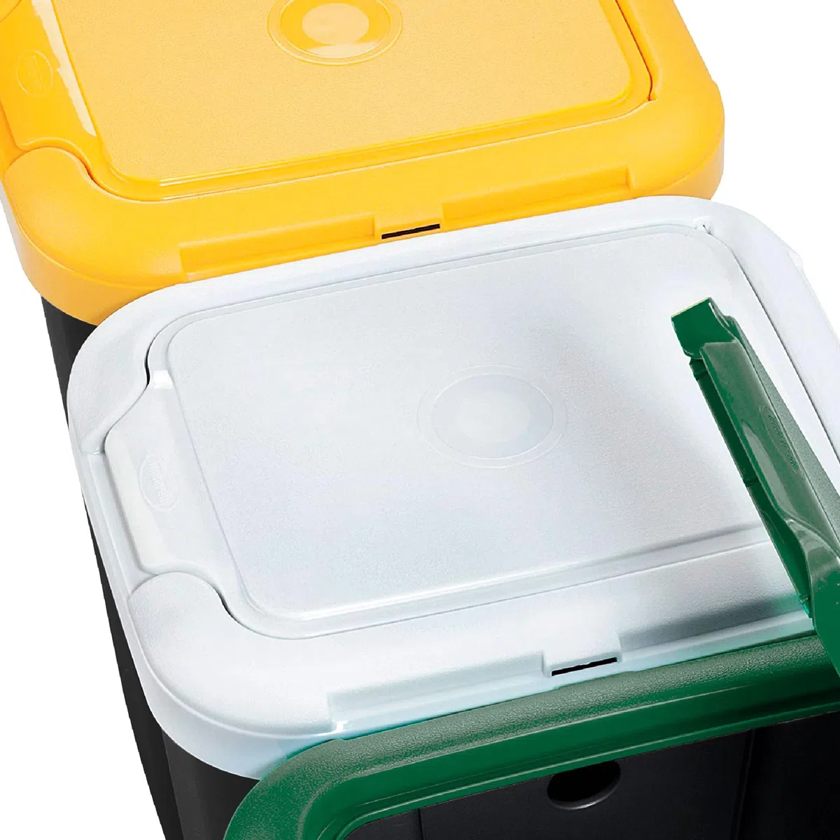 Tontarelli Inde Set 3 bidoni per il riciclaggio da 75 litri in totale realizzati in plastica 79 x 33 x 48 cm, nero, 77 x 32 x 47,5