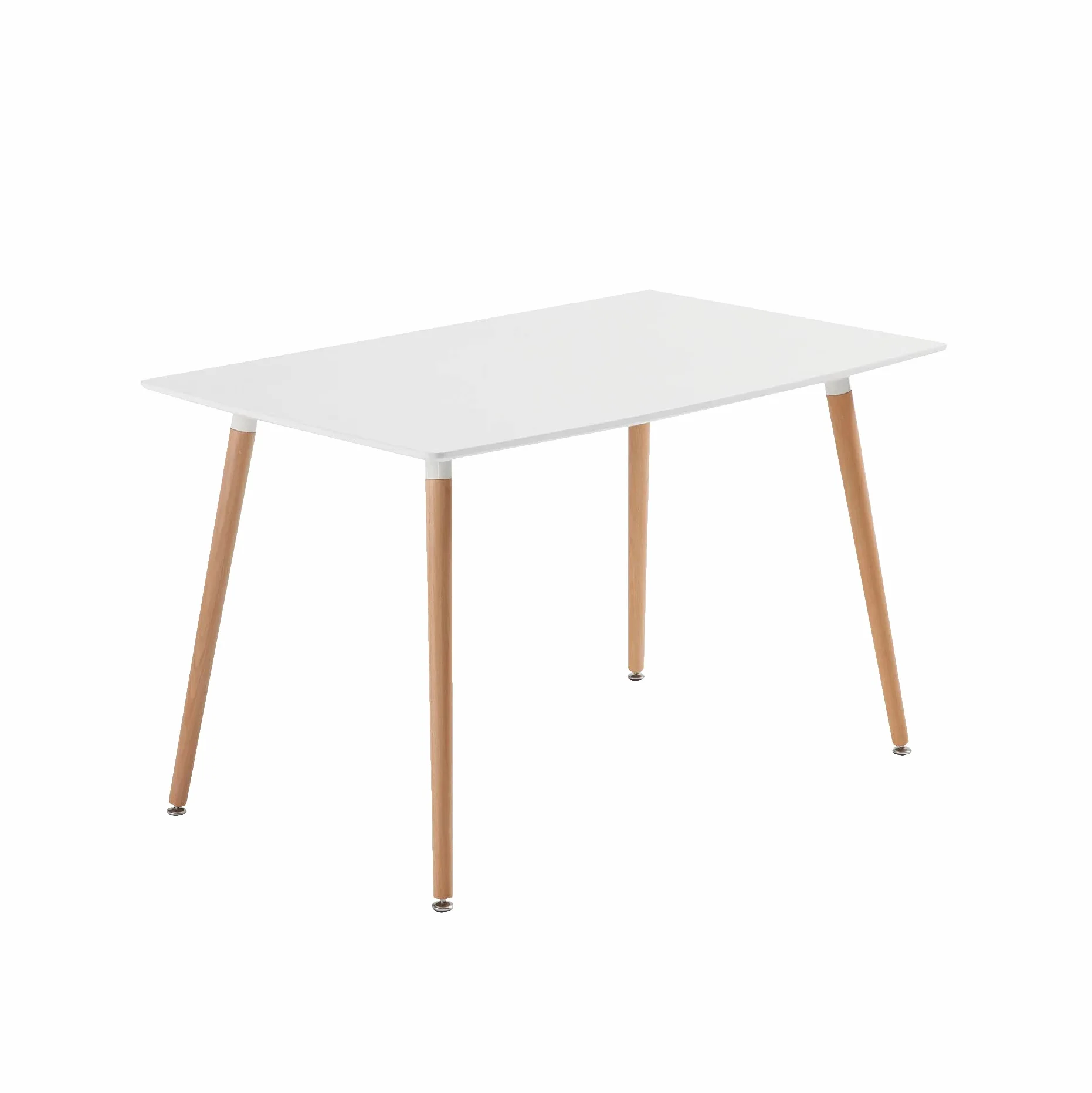 Baroni Home Tavolo Bianco da Pranzo in legno. Scrivania da Ufficio con Gambe in Legno 120X70X72cm