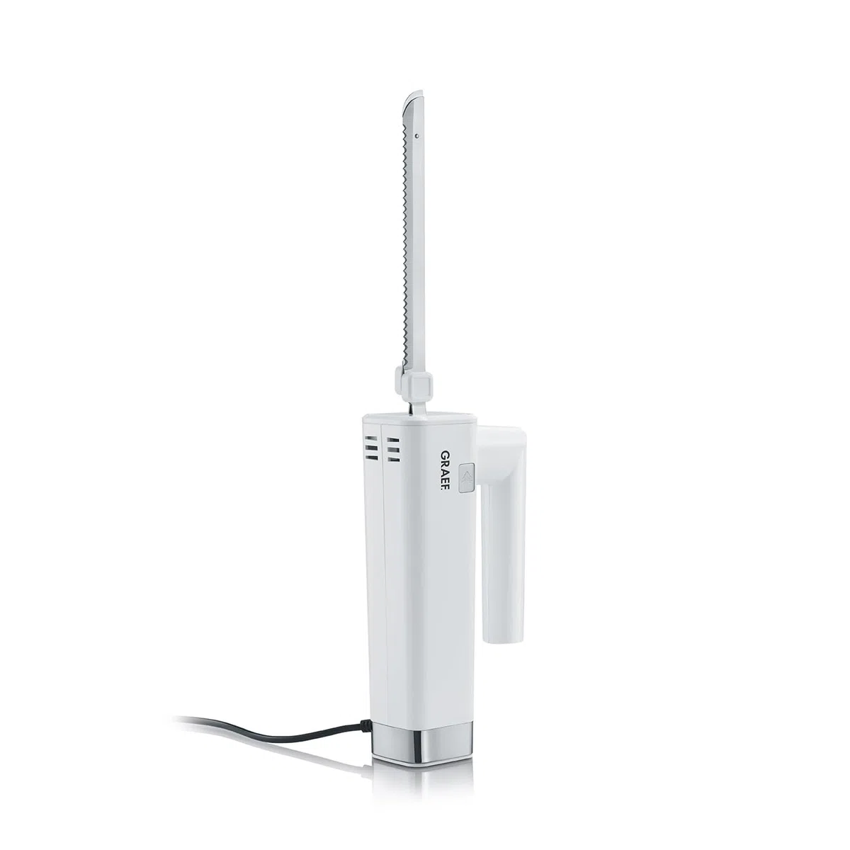 GRAEF. Coltello elettrico EK501EU, bianco, riponibile in verticale, protezione per le dita, lame in acciaio inox lavabili in lavastoviglie