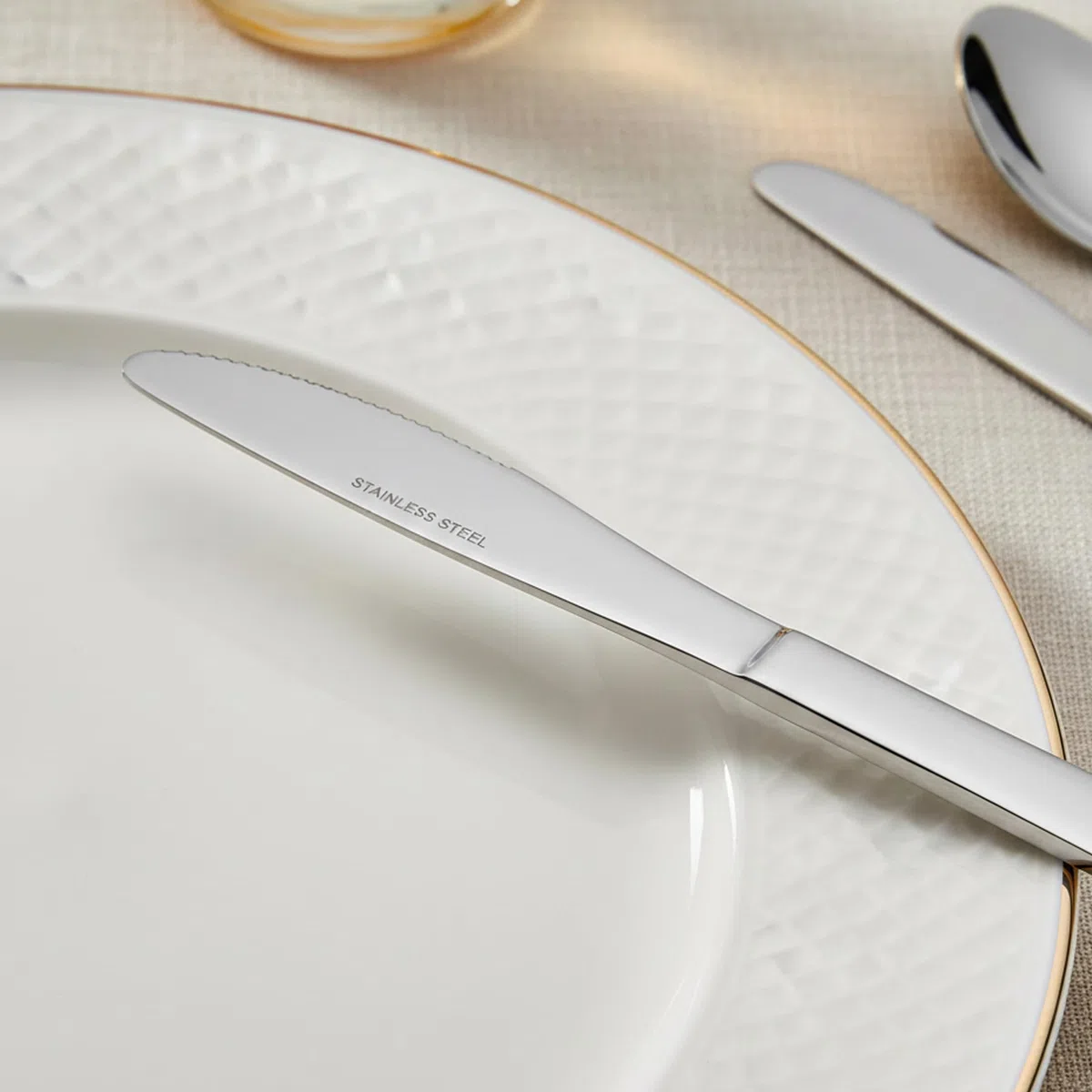 Coltello in acciaio inossidabile di qualità, confezione da 24 (8,3 pollici / 20,1 cm), lavabile in lavastoviglie, lucidatura a specchio, coltelli da cena per cucina domestica o ristorante
