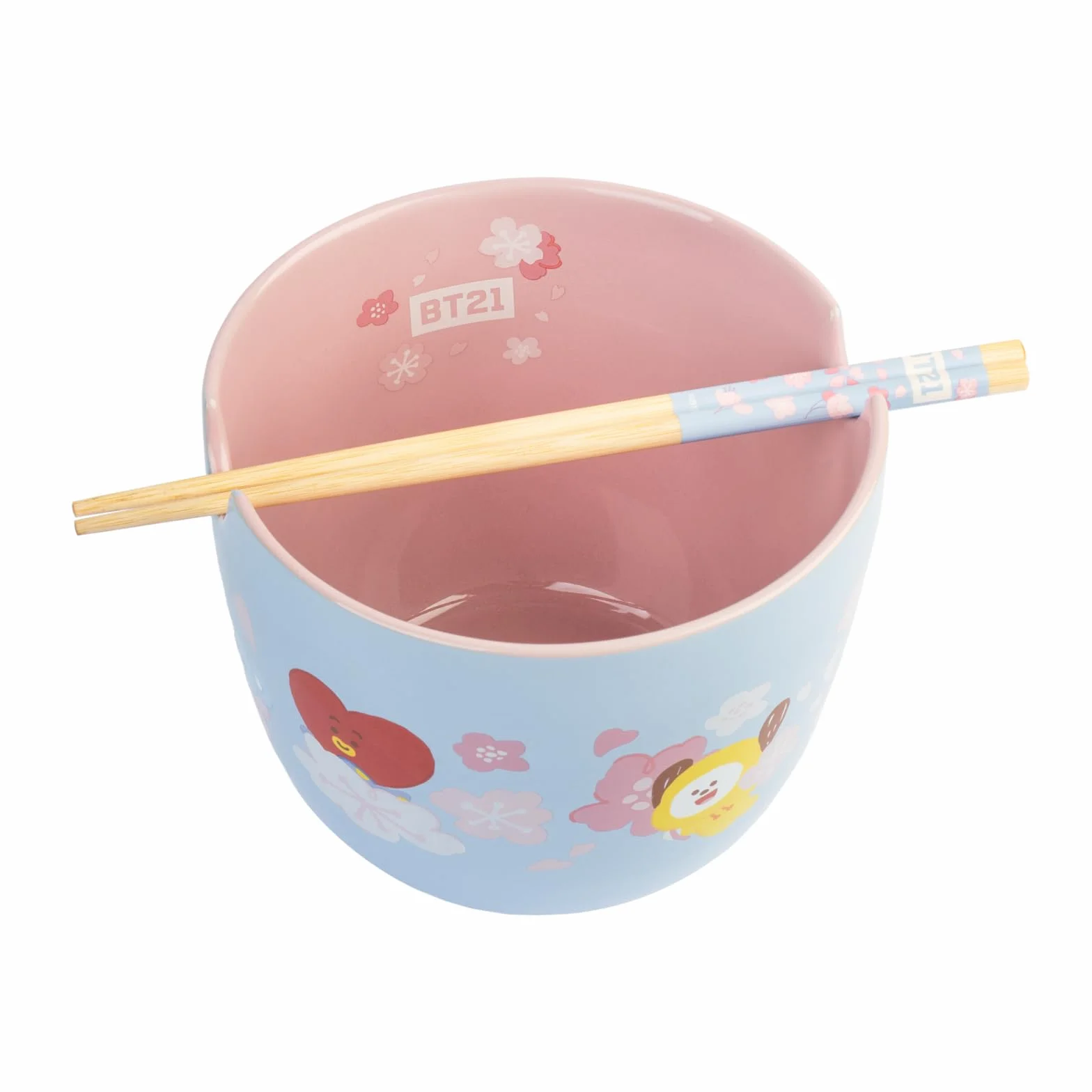 Grupo Erik Ciotola Ramen BT21 - Ramen Bowl 1400 ml, Ciotole Cucina Giapponese con Bacchette, Adatta per Lavastoviglie e Microonde | Insalatiera Regalo Kawaii