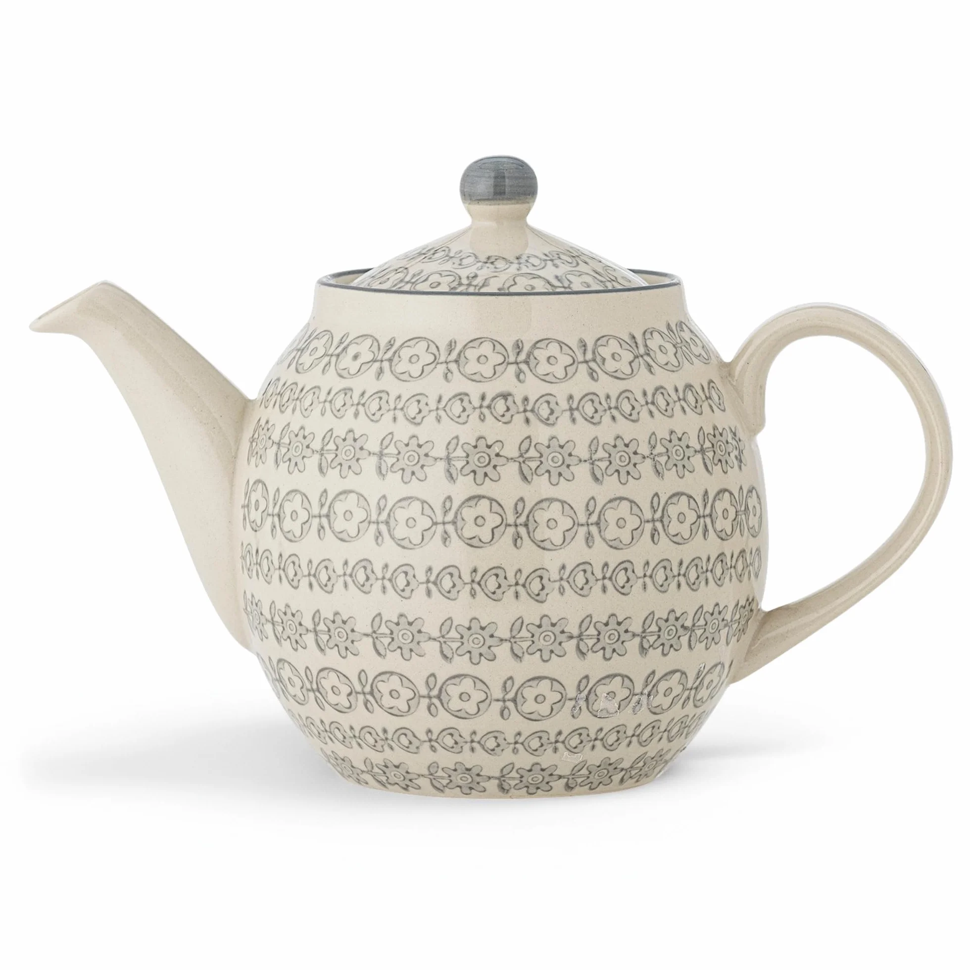 Bloomingville Teiera Karine, grigio, ceramica