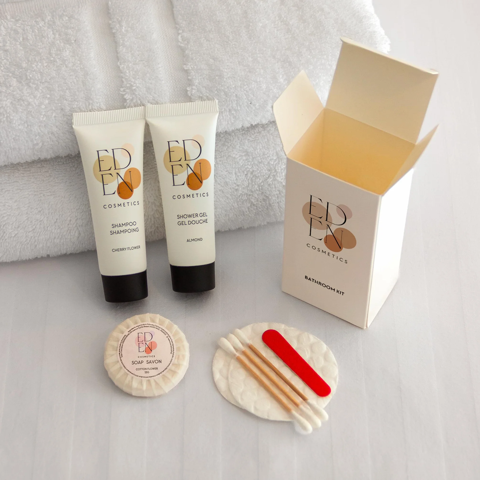 Kit di Benvenuto per il Bagno | Ideale per Affitti Airbnb & Hotel | Cosmetici Profumati | Set di 50 Kit Completamente Pronti all'Impiego | Prodotto Home