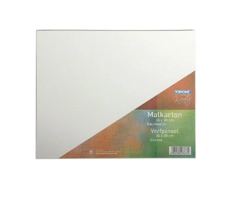 Stylex 28667-P10 Cartoncino per Pittura, 24 X 30 Cm, Confezione da 10, Spessore 3 Mm, Rivestito con Tessuto di Cotone al 100%, Bianco, per Colori a Olio, Acrilici e a Tempera, Gouache Pittura