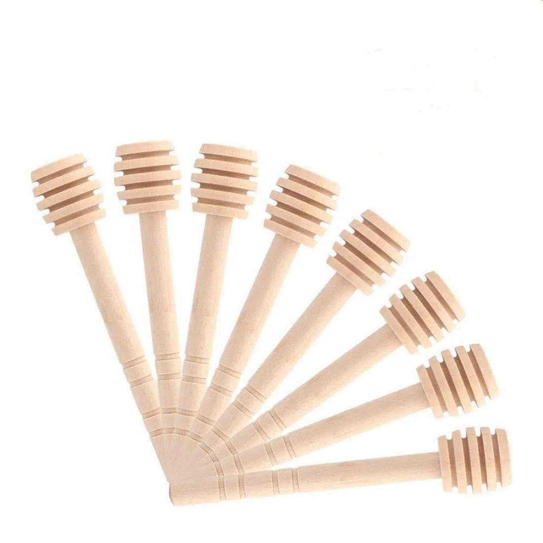 50PCS/set domestici Spargimiele legno portatile mini Jam Jar dispenser raccolta agitatore stick mino dispense Drizzle Honey 10CM Wooden