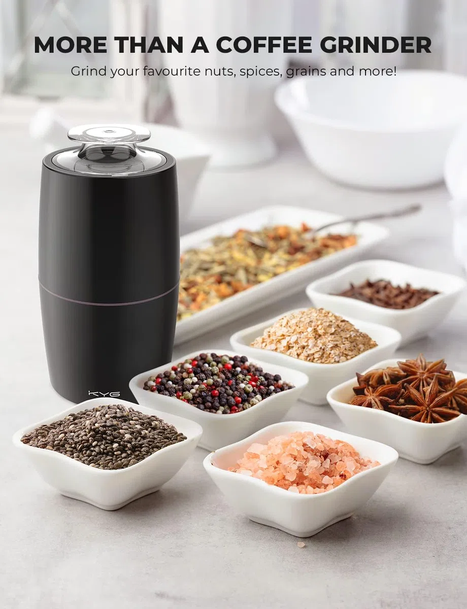 KYG Macinacaffè Elettrico 70g 300W con lama in 304 inox, silenzioso