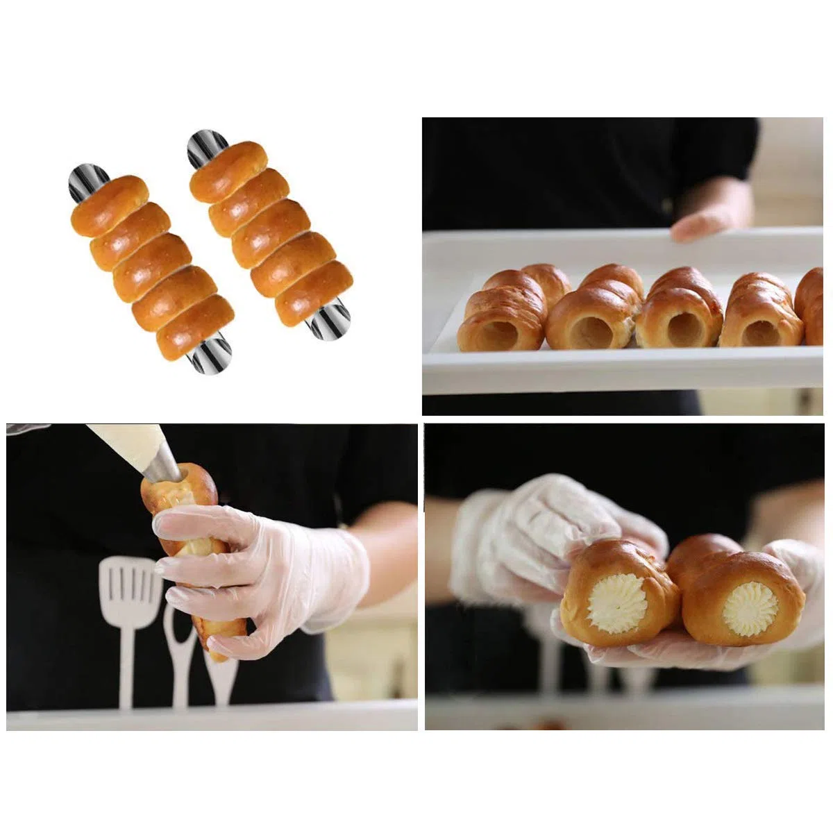 30 Pezzi Cannoli Tube Set, Stampo per Corno Torta e Croissant Cremoso, Antiaderente per Cuocere Croissant, Involtini di Uova, Coni Gelato, Pasticcini Danesi