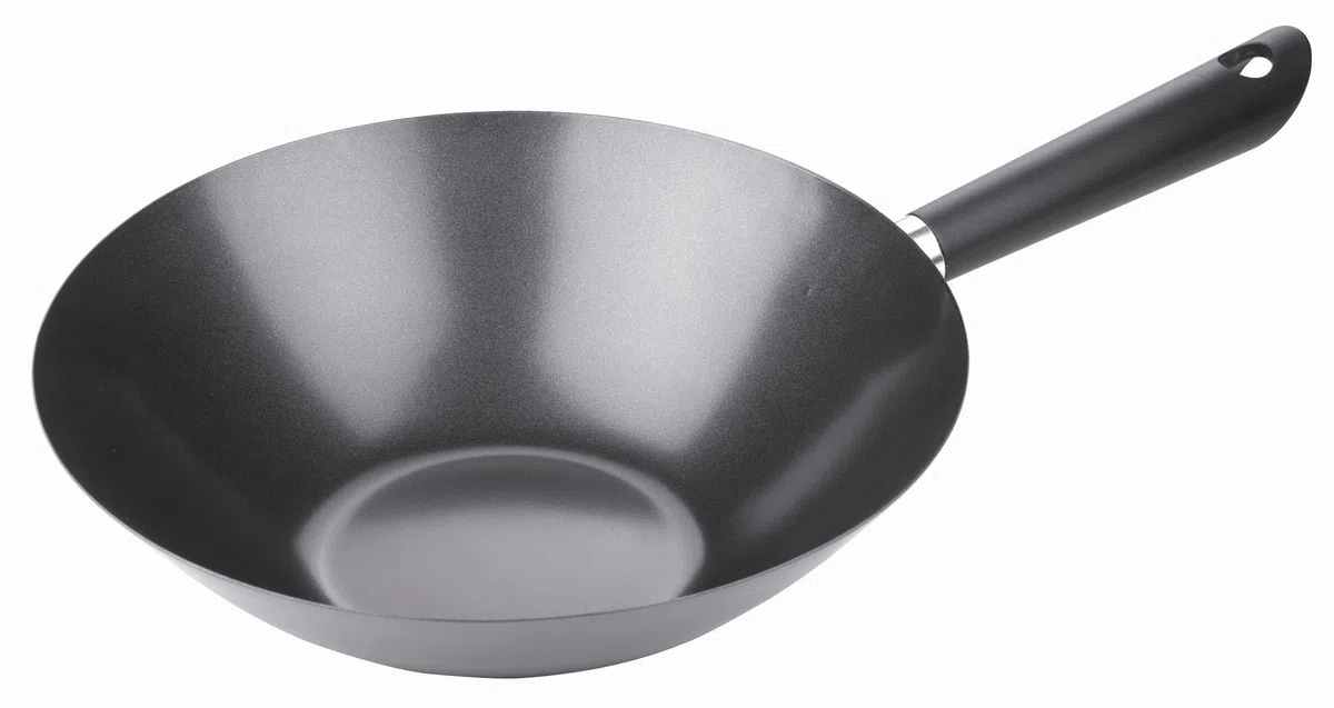 Tescoma 607030 Presto Wok, Acciaio Inossidabile, Nero, 30 cm, 1 Pezzo