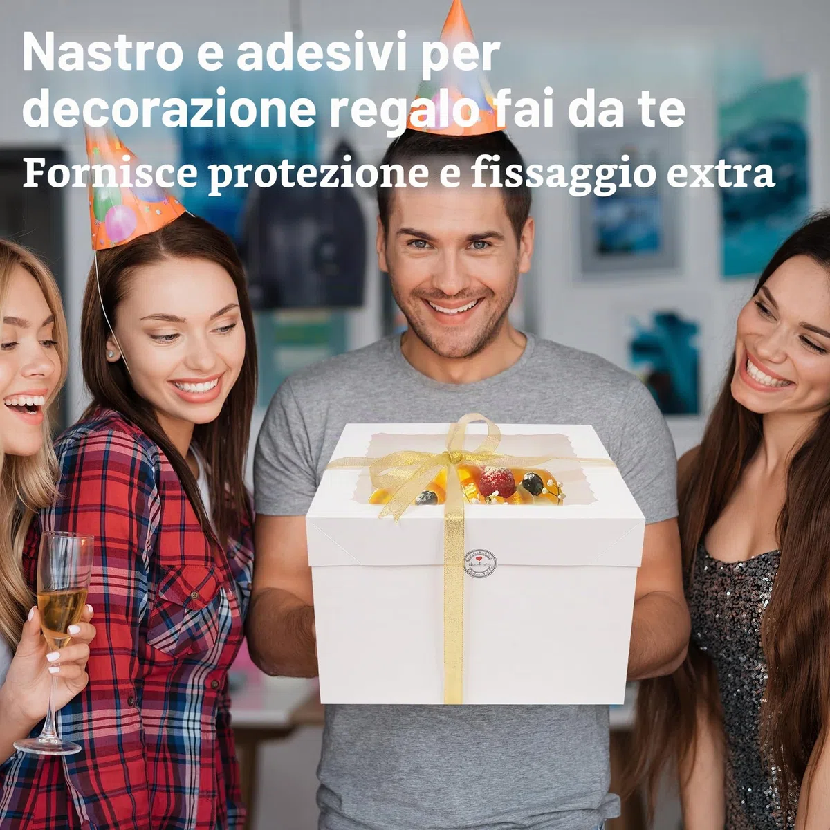 KOMABLEN Scatola per Torta 30,5x30,5x20,3cm, 10 Pezzi Bianche Scatole per Dolci in Cartone, Scatole per Torte con Finestra Vassoi, Porta Torta Cartone con Adesivi e Nastro per L'imballaggio Dessert