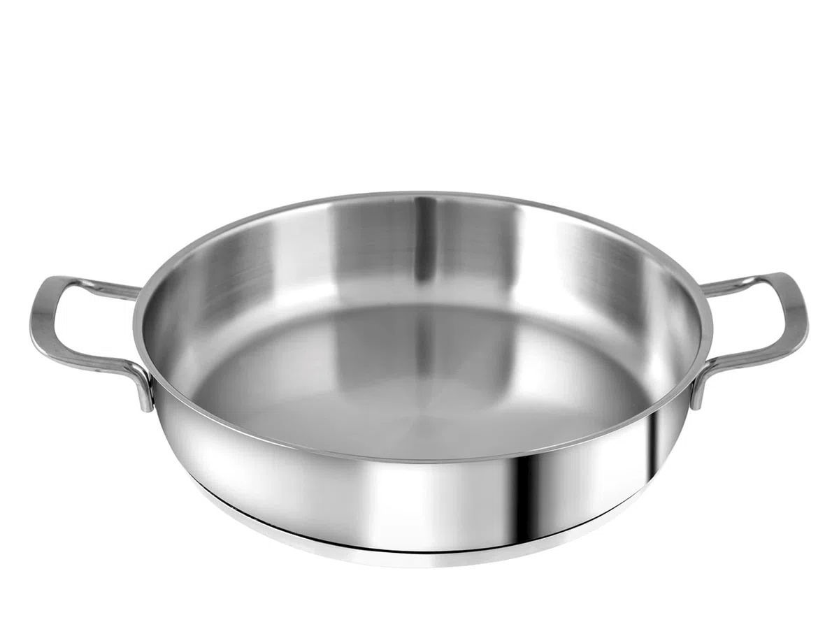 H&H Tegame Inox Elodie F/Ind Due Manici 22 Lt1,5 Pentole E Preparazione Cucina, Acciaio Inossidabile, Argento, 22 cm