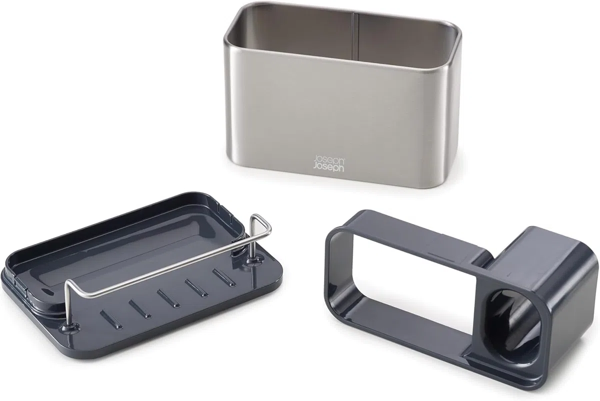 Joseph Joseph Surface Organizer per Lavello da cucina, Cestello Porta Spugne, Detersivo, Acciaio Inox