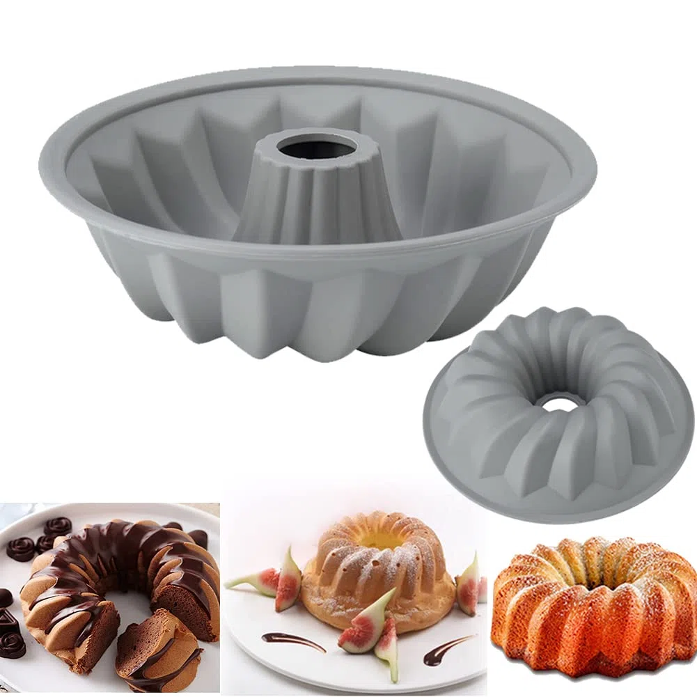 Stampi in Silicone per Dolci,Stampo per torta 8.26 pollici,Stampo Silicone per Dolci Antiaderente Rendere Crostini Torta di Mousse Pane,Grigio