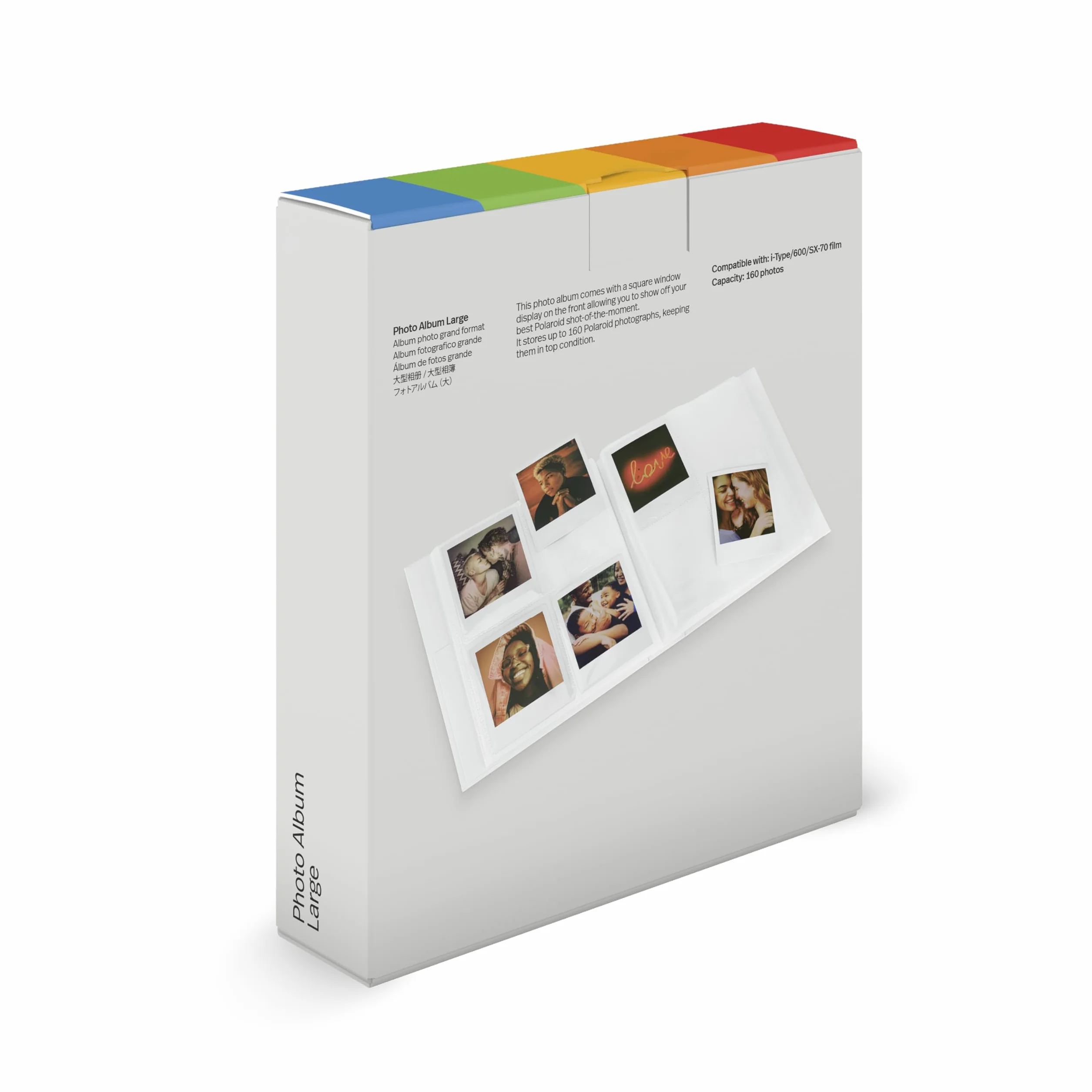 Polaroid - Album fotografico grande con ritagli Polaroid quadrati, nero (6368)