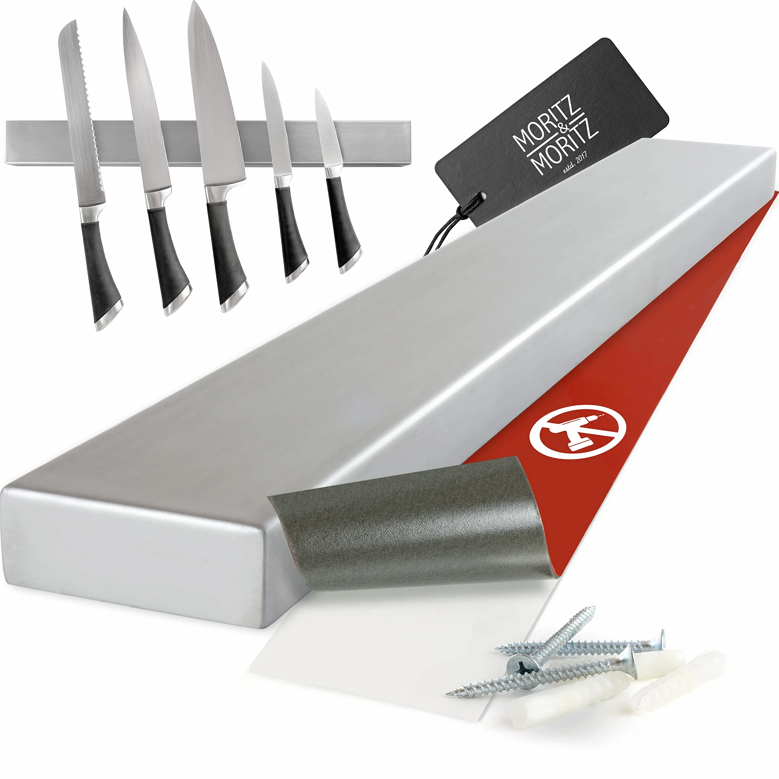 Moritz & Moritz 40 cm Portacoltelli Magnetico - Barra magnetica per coltelli guida universale - Per tenere in ordine coltelli utensili da cucina attrezzi