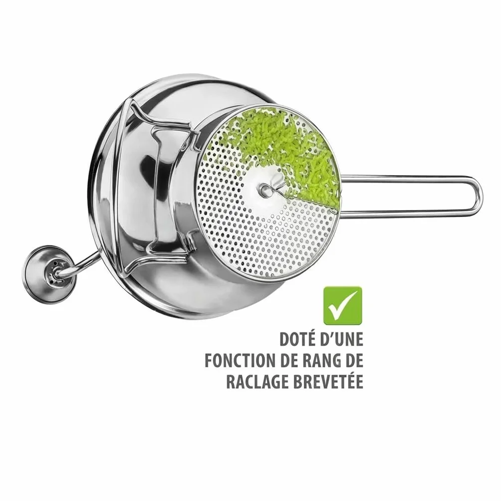 GEFU Passierino FLOTTE LOTTE® con 3 dischi forati da 1/3/8 mm | acciaio inox classico da cucina per verdure, frutta, marmellata e alimenti per bambini | con funzione di rimozione