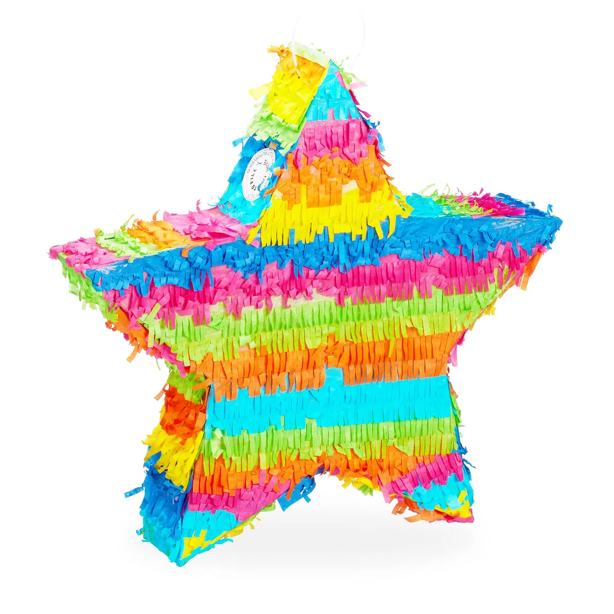 Relaxdays Pignatta a Forma di Stella, da Riempire, per Feste di Compleanno dei Bambini, da Appendere, in Carta, Grande, Colorata