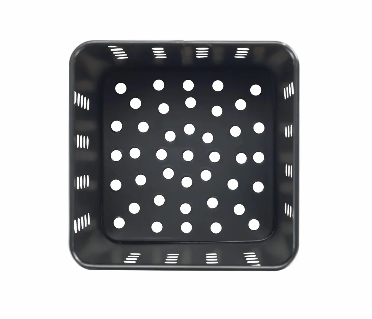 WENKO Portautensili Silio, supporto pratico per utensili da cucina realizzato in metallo verniciato a polvere, forma squadrata con fori, (L x A x P): 11,5 x 16,5 x 11,5 cm, nero opaco