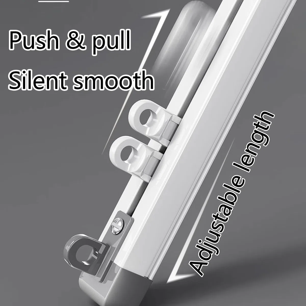 Binario Per Tende Doppio, Bastone Tenda Soffitto In Alluminio, Resistente Binario Tenda Soffitto Silenziose E Lisce Per Divisorio Tra Soggiorno E Camera Da Letto(White,2.1m)