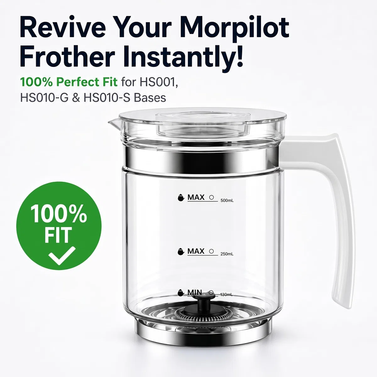 Morpilot Glass of Milk Frother White