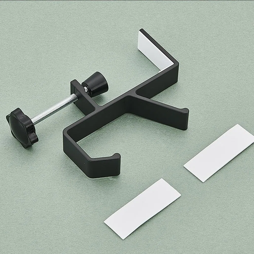 Set di 4 ganci per camino, resistenti e regolabili, a doppio strato, per calze di Natale, colore nero