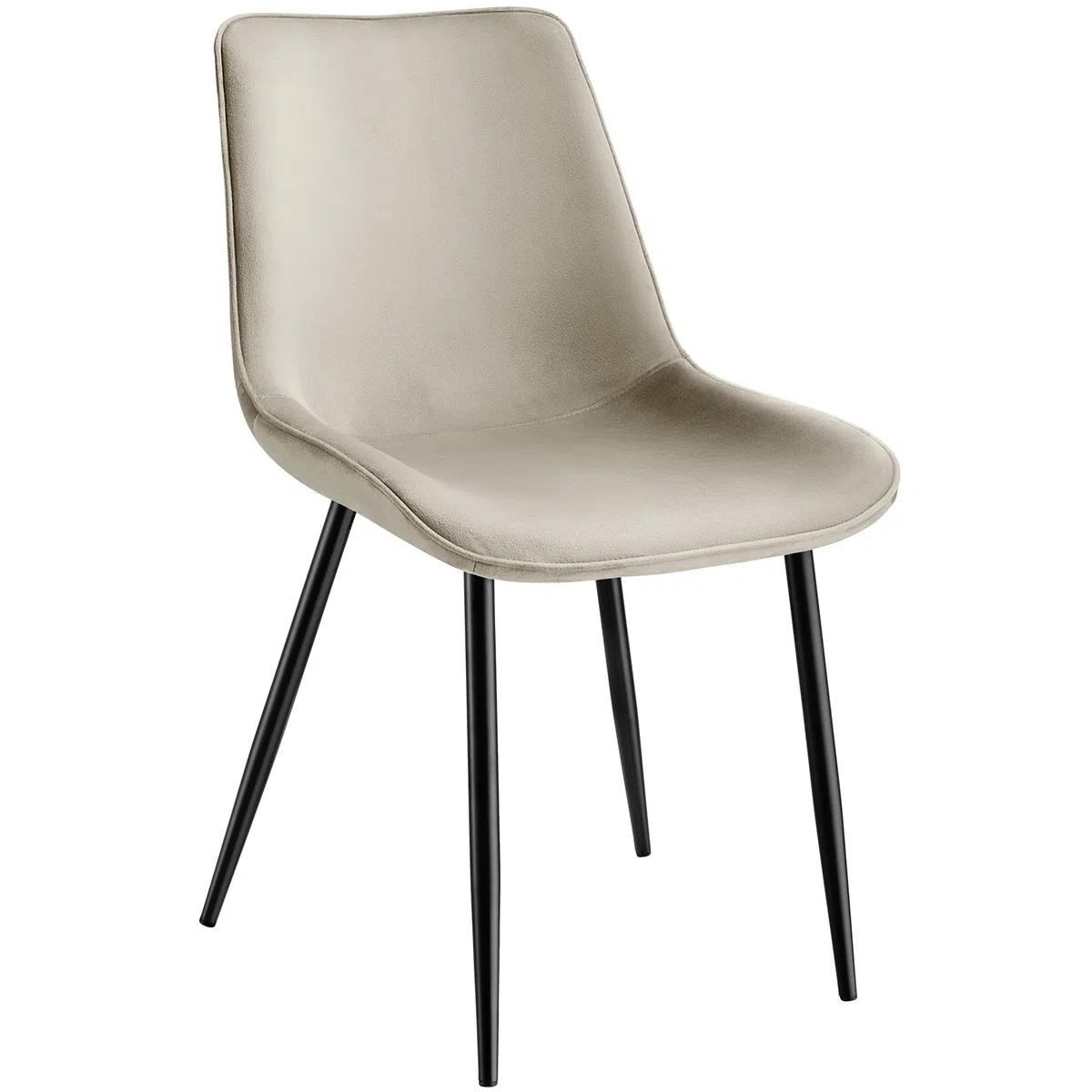 tectake® Set 2 Sedie Sala da Pranzo Effetto Velluto, Sedie Soggiorno con Morbida Imbottitura, Seduta Ergonomica, Poltrone Velluto Versatili, Sedie Design Moderno - Crema