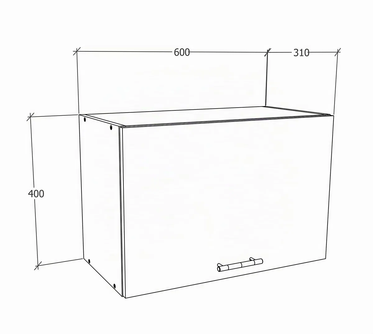 VCM Armadietto da cucina, larghezza 60 cm, pieghevole, da cucina, colore: bianco