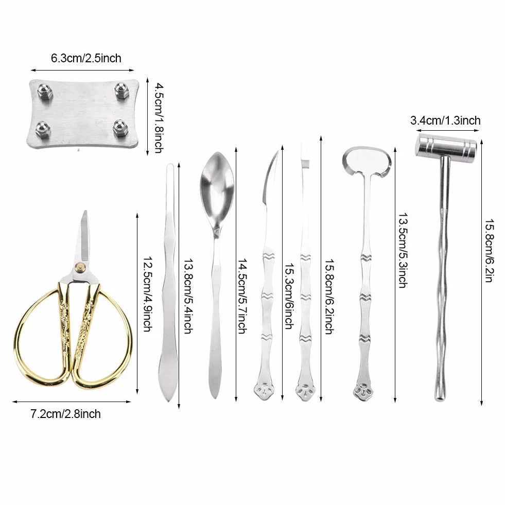 HEEPDD 8pcs Kit di Strumenti di Frutti di Mare, Aragosta Granchio Cracker Dado Cracker forchette Set Apri in Acciaio Inox crostacei Aragosta Gamba Sheller Coltello Accessori da Cucina