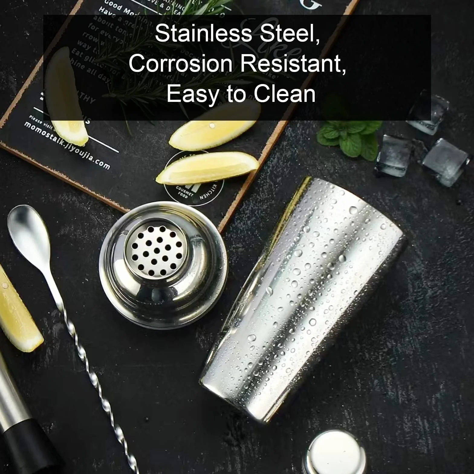 Sosayet Shaker Cocktail Set, 10 Pezzi Kit Barman in Acciaio Inox, Set Cocktail Professionale con Shaker 750 ml, Ideale per Casa, Bar e Feste, Perfetto per Appassionati di Cocktail