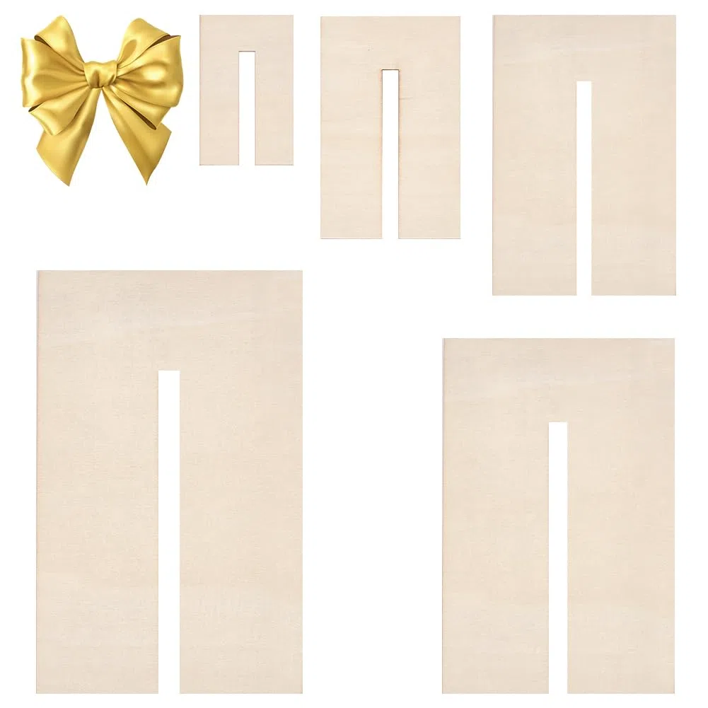 BENECREAT Modelli per Creatore di Archi Da 5 pezzo, Tavole per Papillon In Legno Strumento per Cucire Artigianale per La Realizzazione di Fiocchi per HATelli, Slot: 8 mm