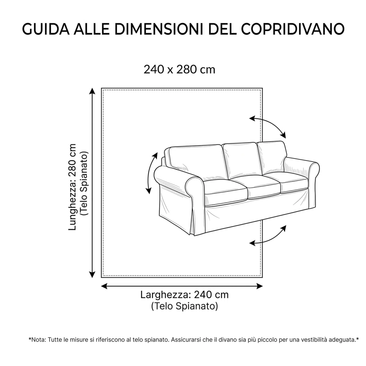 VKZ Copriletto Granfoulard 240 x 280 cm, Telo Copritutto Multiuso per Letto e Divano, Gran Foulard per Divano, Fantasia Coralli Rosso e Oro