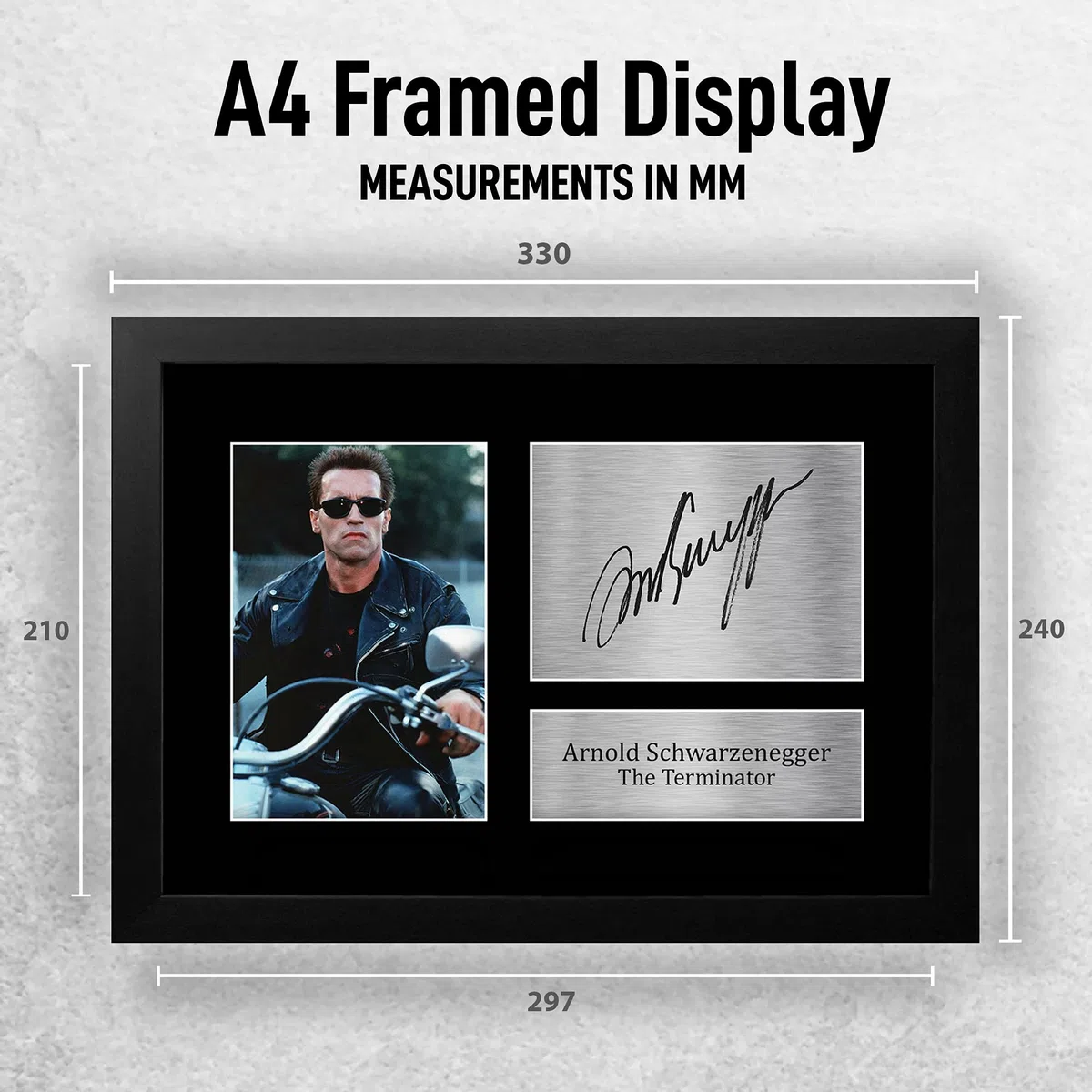 HWC Trading Arnold Schwarzenegger A4 Incorniciato Firmato Regalo Visualizzazione Delle Foto Print Immagine Autografo Stampato Per The Terminator Gli Appassionati Di Cinema