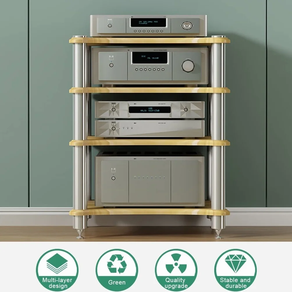 Scaffale AV Per Rack HiFi Supporto TV A 1/2/3/4 Livelli Mobile TV Mobile Per Amplificatore Hi-fi Mobile Per Apparecchiature Rack Per Altoparlanti Rack Per Amplificatore ( Color : Black , S : 60*48*85c