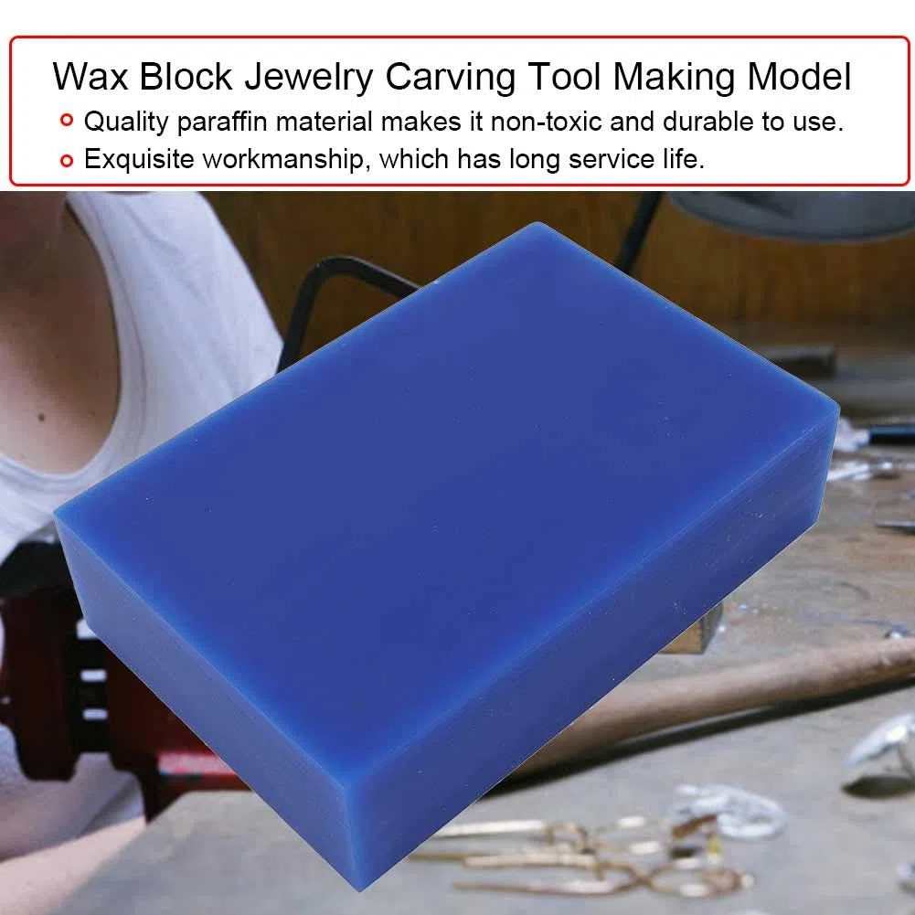 Blocco di cera blu per intaglio di gioielli, strumento professionale per la creazione di gioielli, accessorio in cera di paraffina atossica per intaglio con texture liscia, ideale (Blu)