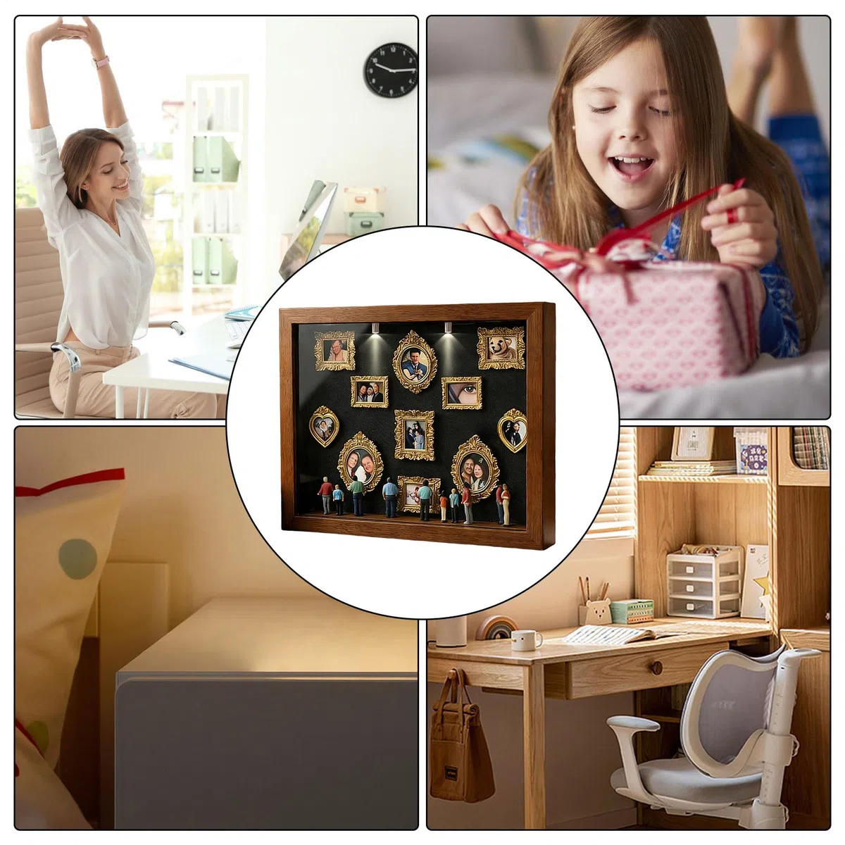Mini scatola fai da te con sagomas museale, kit creativo per esporre i ricordi con mini cornici e figurine, regalo personalizzato per San Valentine, anniversario, compleanno e decorazione della casa