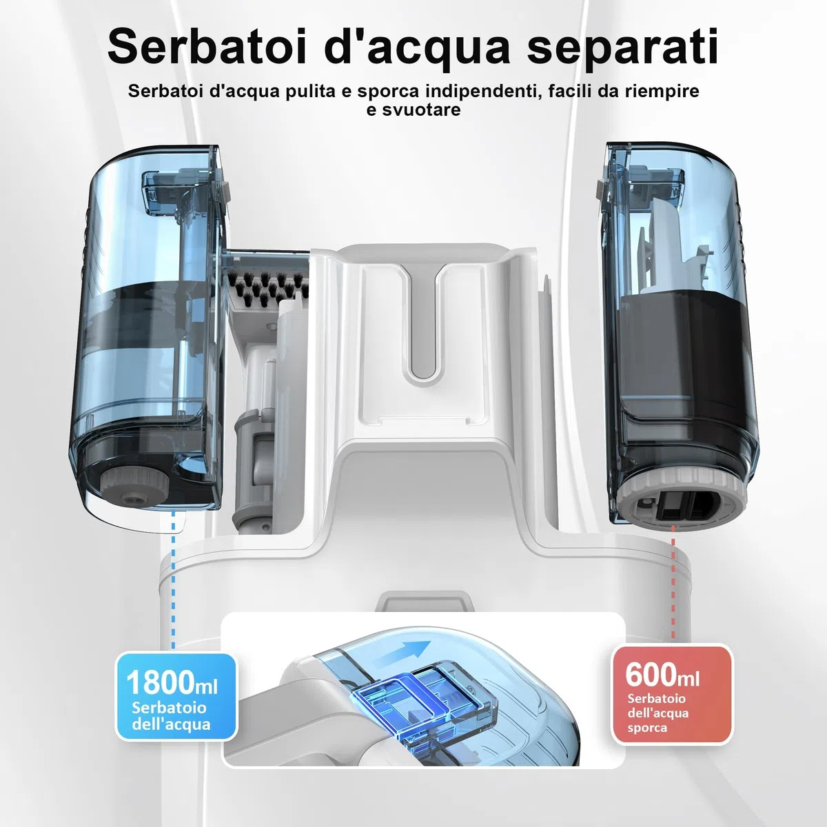 Rivenara Lavatappeti Aspirapolvere Tessuti Divani- 450 W Lava Tappezzeria Asciuga e Aspira Acqua Pulitore a Vapore per Divano Tappeti Moquette Tappezzeria Scale e Auto Pulisci Lavadivani